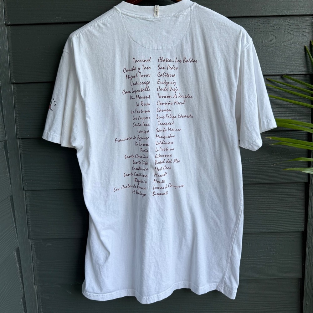 Chile Tees Wine Corkscrew Graphic T Shirt XXL 100% Cotton White - Picture 2 of 10